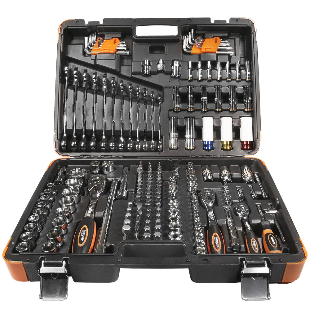 Meister-Werkstattwerkzeugset mit Kombinationsschlüsseln und Trinquete – 178-teilig