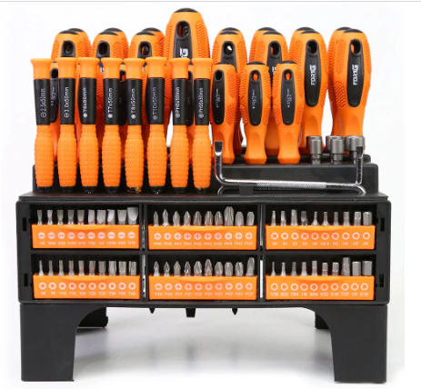 Spiel mit 100 Schraubendrehern/Kreuzschlitzschraubendrehern und Bits