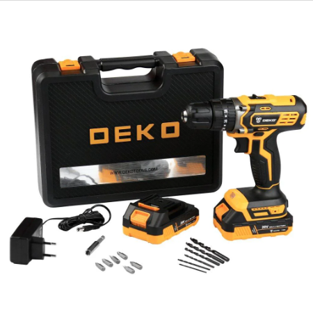 Schlagschrauber 3/8" 20V mit 2 1,5Ah Lithium-Ionen-Akkus, Ladegerät und Koffer mit Zubehör