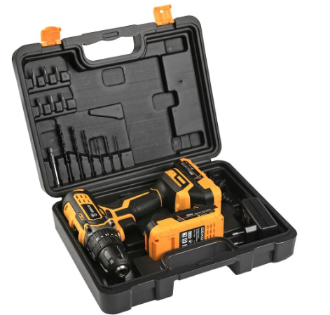 Schlagschrauber 3/8" 20V mit 2 1,5Ah Lithium-Ionen-Akkus, Ladegerät und Koffer mit Zubehör